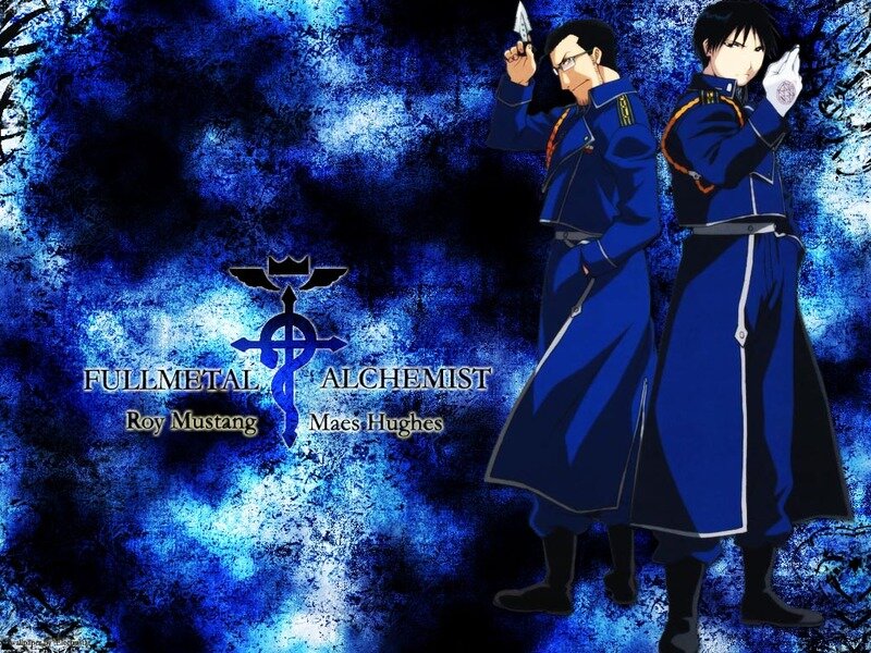 Two Anime Characters — Blue, Dramatic, Uniforms, Alchemy Symbol