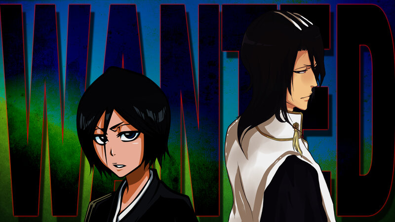 Two Anime Characters — Blue, Dramatic, Wanted Poster