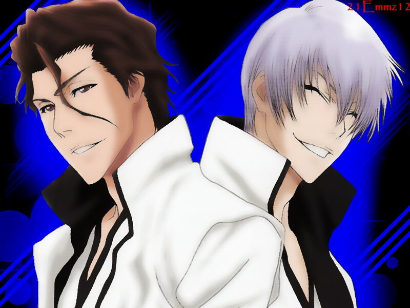 Two Anime Characters — Blue, Dramatic, White Uniforms