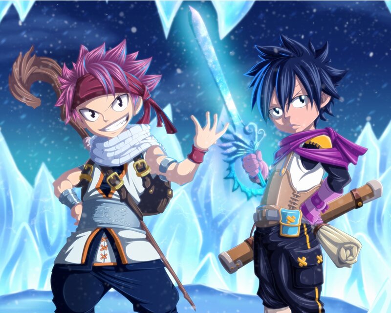 Two Anime Characters — Blue, Dramatic, Winter, Ice
