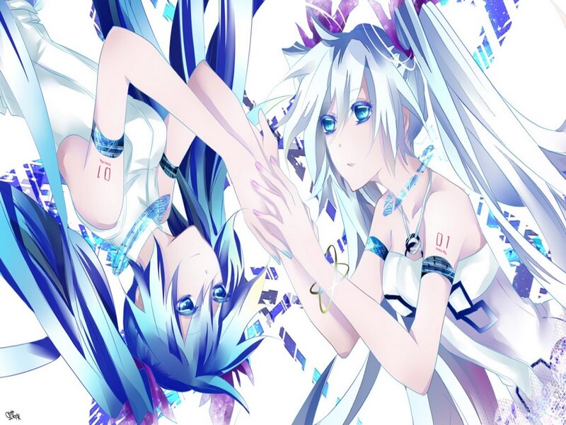 Two Anime Characters — Blue, Dreamy, Blue Hair
