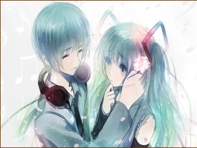 Two Anime Characters — Blue, Dreamy, Digital Art