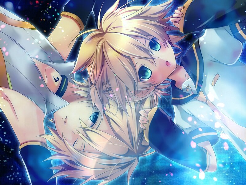 Two Anime Characters — Blue, Dreamy, Night