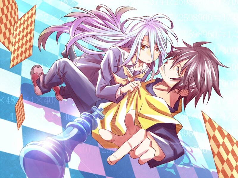 Two Anime Characters — Blue, Dynamic, Chess Pieces