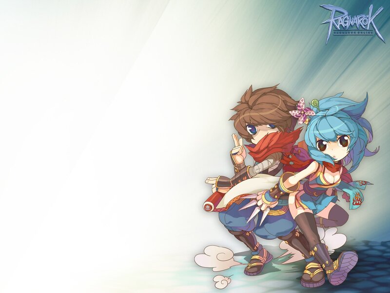 Two Anime Characters — Blue, Dynamic, Clouds