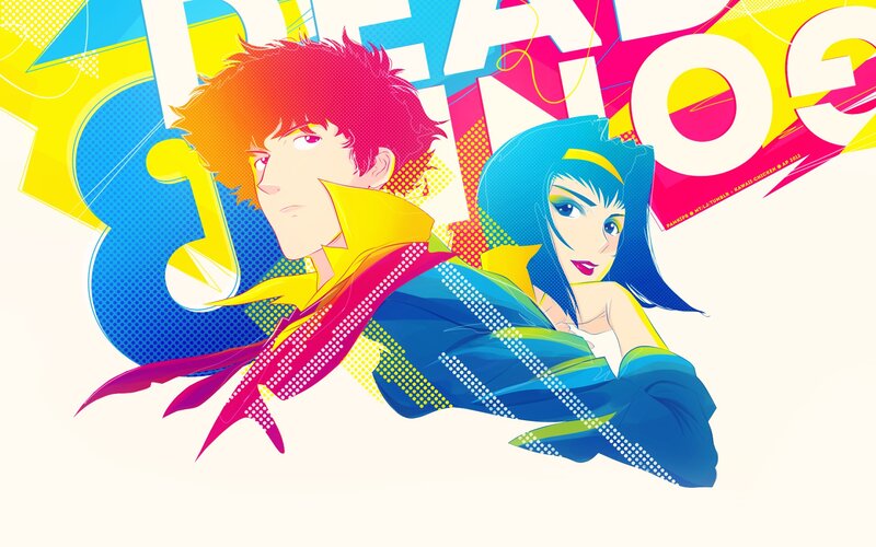 Two Anime Characters — Blue, Dynamic, Music Note, Text