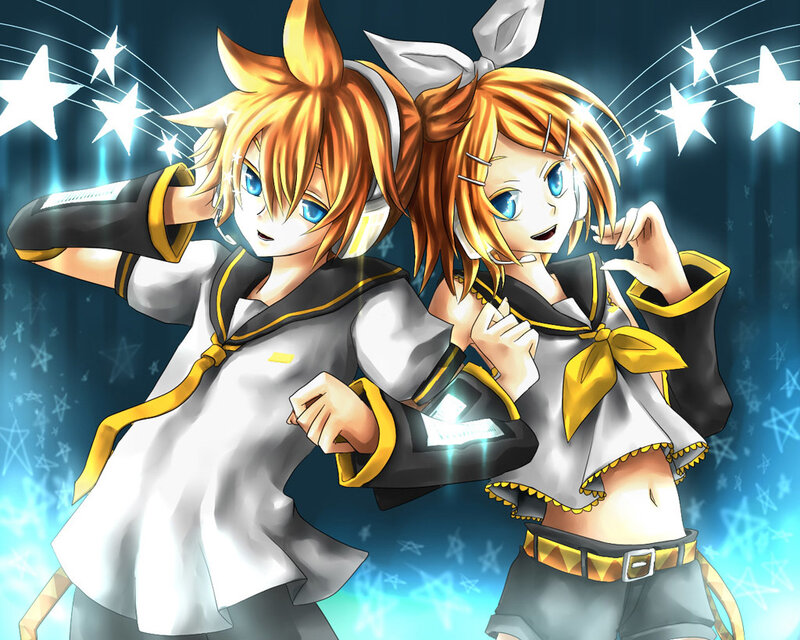 Two Anime Characters — Blue, Energetic, Night