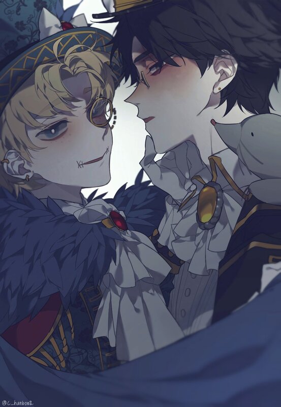Two Anime Characters — Blue, Intimate