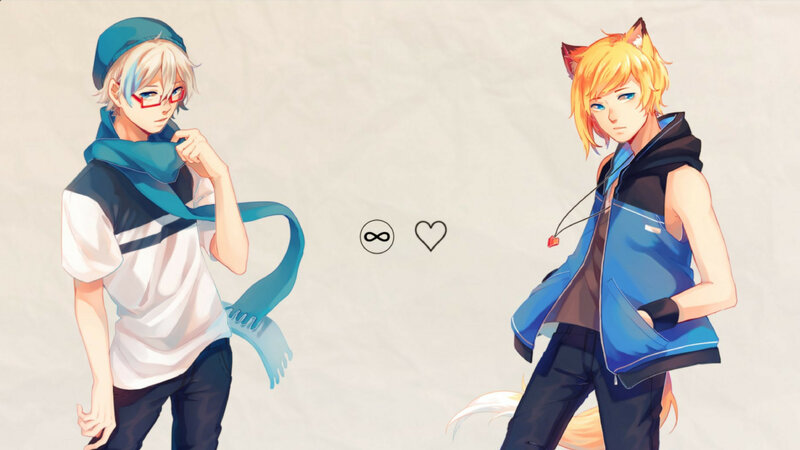 Two Anime Characters — Blue, Neutral, Scarf