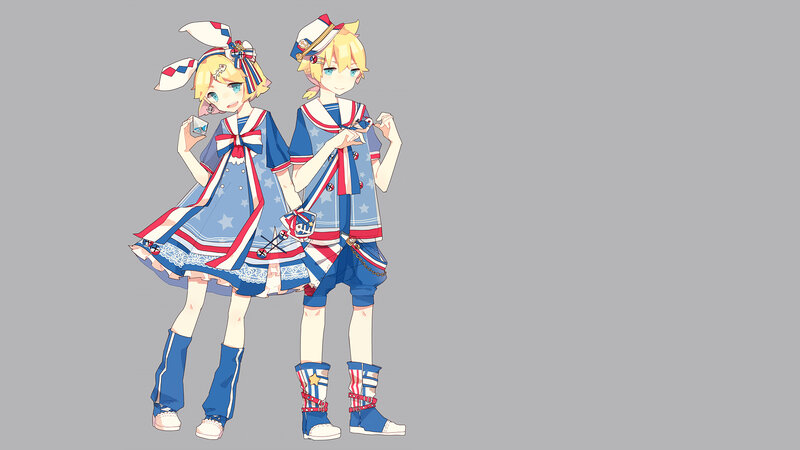 Two Anime Characters — Blue, Playful, Digital Art, Uniforms