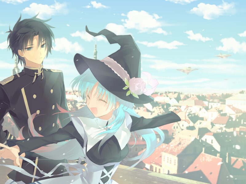 Two Anime Characters — Blue, Serene, Afternoon, Witch Hat
