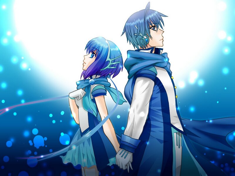 Two Anime Characters — Blue, Serene, Blue Hair