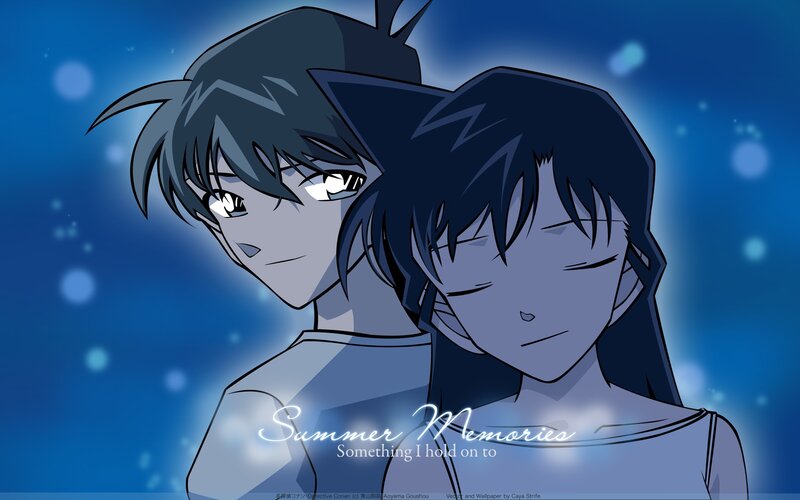 Two Anime Characters — Blue, Serene, Night, Text