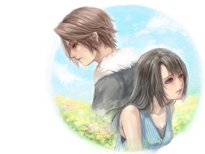 Two Anime Characters — Blue, Serene, Spring, Digital Art