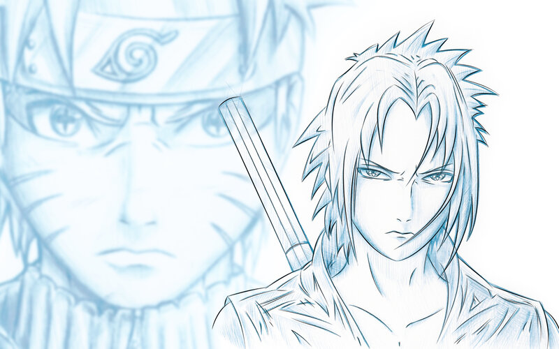 Two Anime Characters — Blue, Serious, Manga