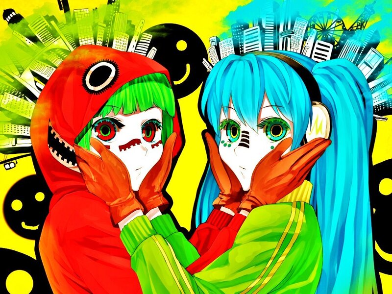 Two Anime Characters — Blue, Vibrant, Digital Art