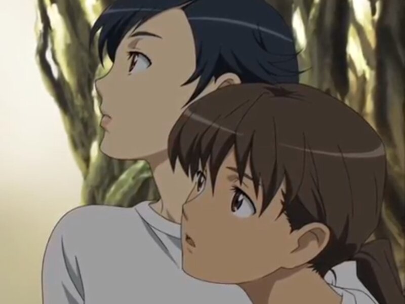 Two Anime Characters — Brown, Calm, Afternoon, Tree