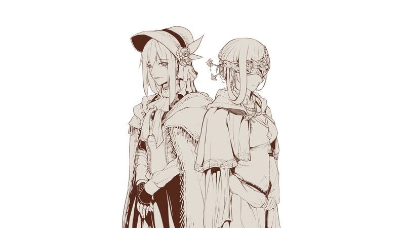 Two Anime Characters — Brown, Calm, Manga, Cloaks