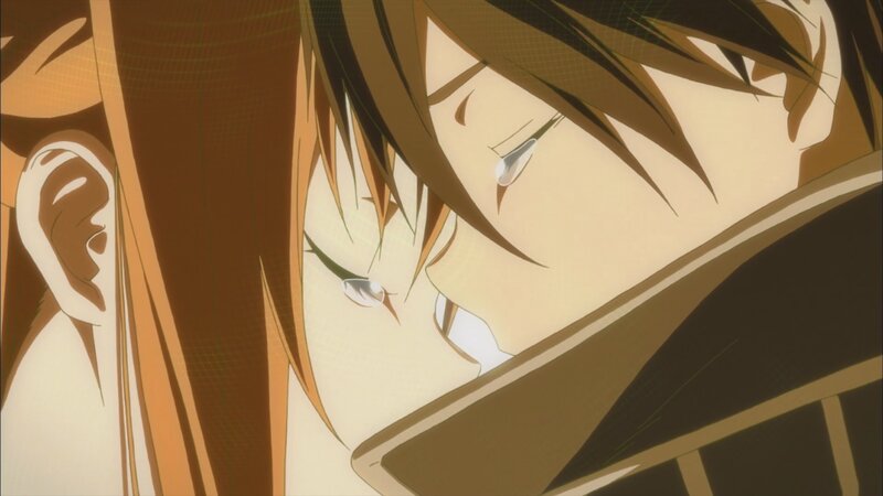 Two Anime Characters — Brown, Dramatic, Close-up, Tears