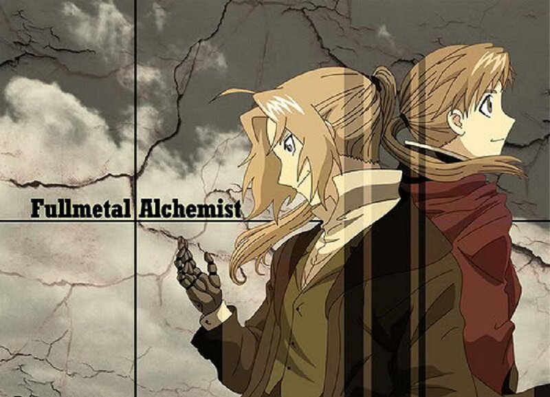 Two Anime Characters — Brown, Dramatic, Cracked Wall