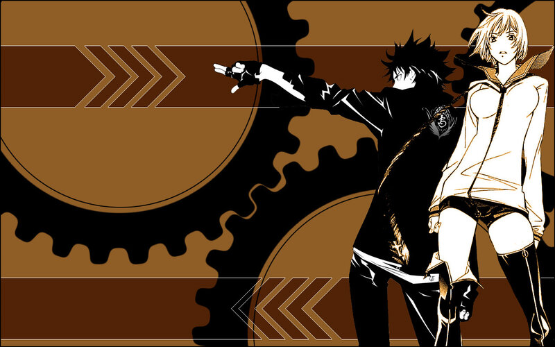 Two Anime Characters — Brown, Dramatic, Gears