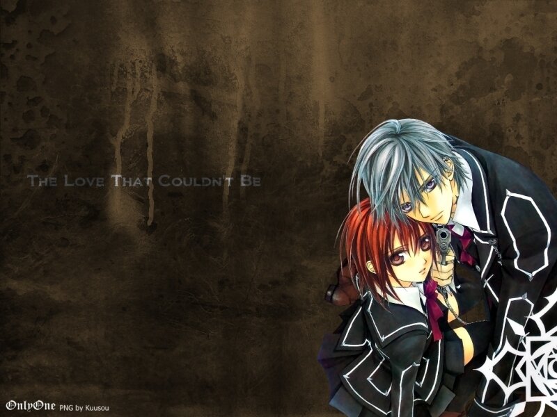 Two Anime Characters — Brown, Dramatic, Gun, School Uniform