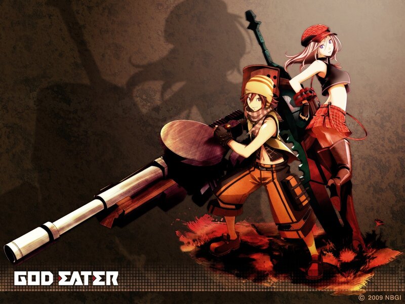 Two Anime Characters — Brown, Dramatic, Guns