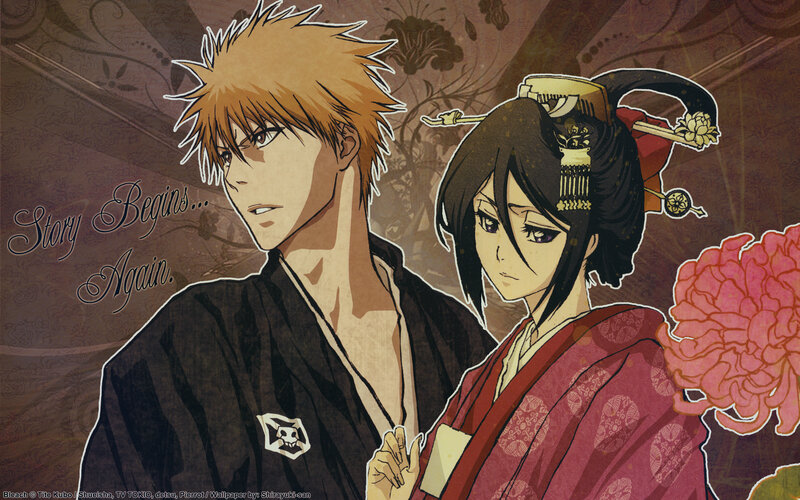 Two Anime Characters — Brown, Dramatic, Kimono