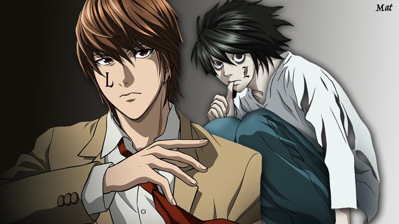 Two Anime Characters — Brown, Dramatic, Man