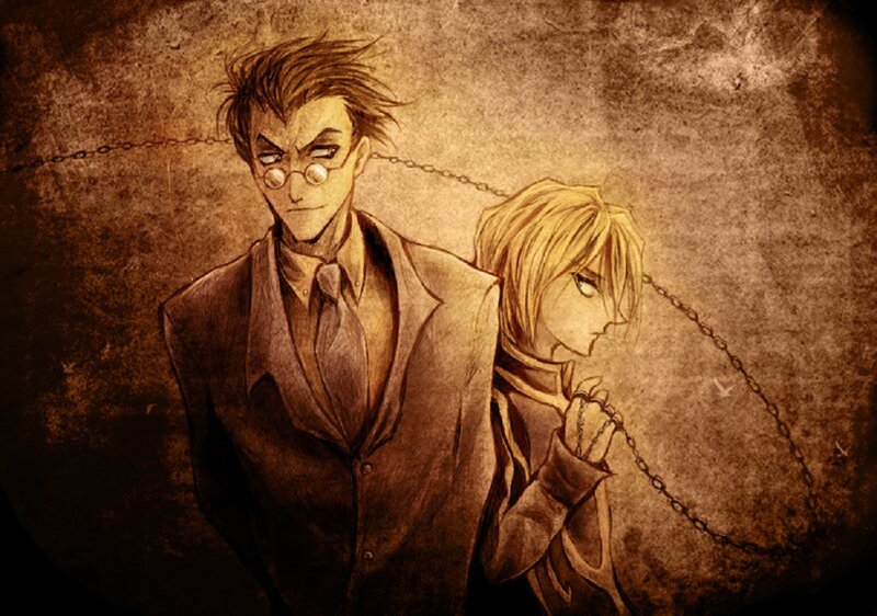 Two Anime Characters — Brown, Dramatic, Manga, Chain