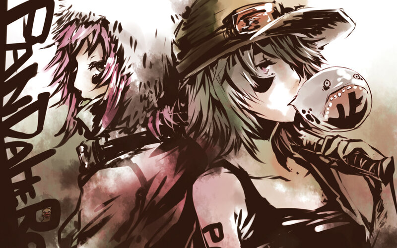 Two Anime Characters — Brown, Dramatic, Manga, Hat, Sword
