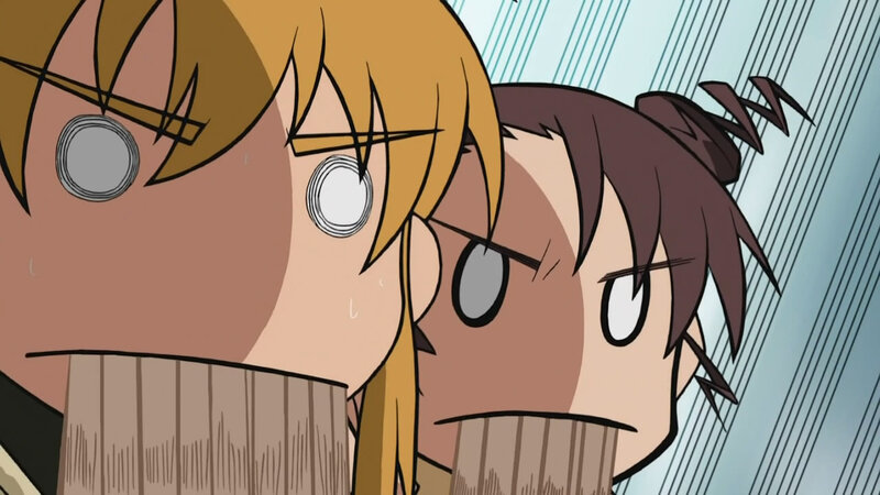 Two Anime Characters — Brown, Dramatic, Rain