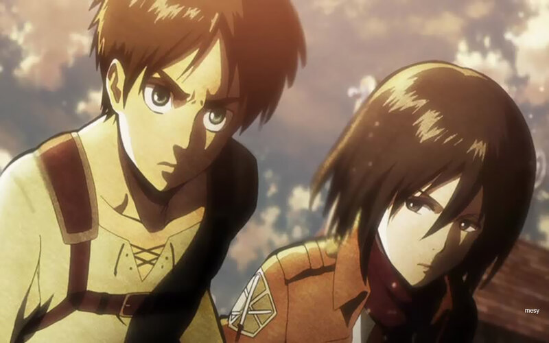 Two Anime Characters — Brown, Dramatic, Sunset, Sky