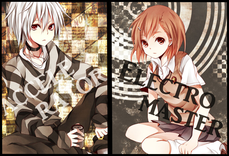 Two Anime Characters — Brown, Dramatic, Text Overlay