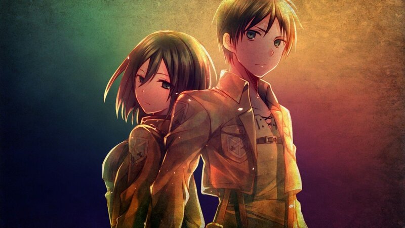 Two Anime Characters — Brown, Dramatic, Uniforms, Back to Back