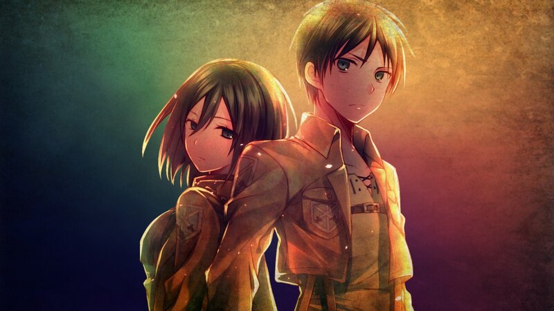 Two Anime Characters — Brown, Dramatic, Uniforms, Military