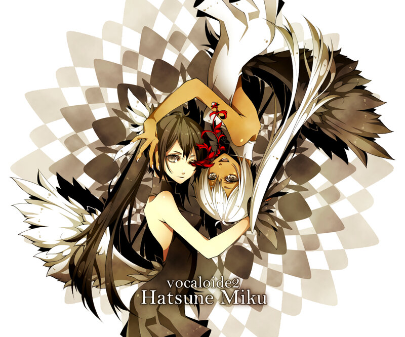 Two Anime Characters — Brown, Dramatic, Wings