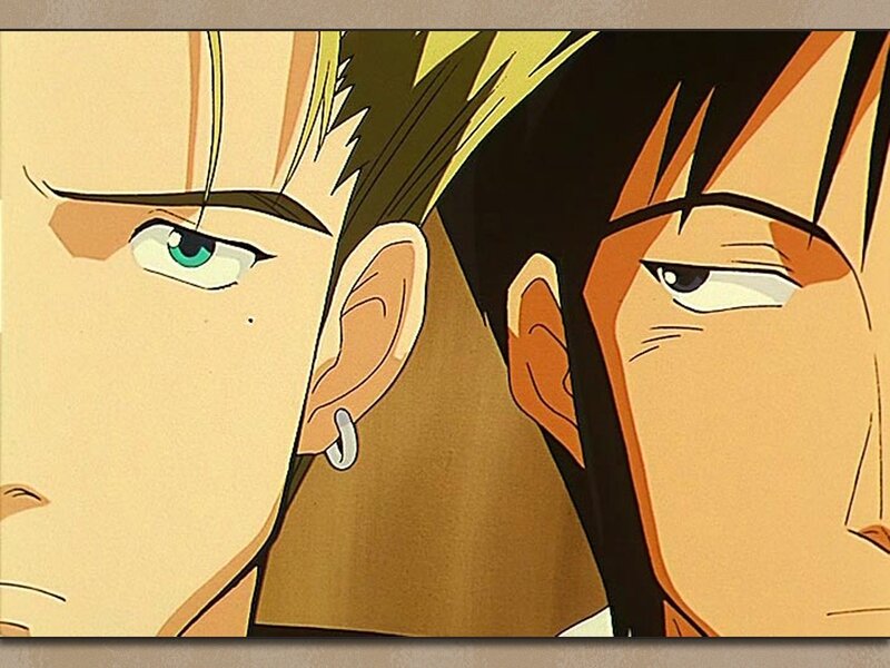 Two Anime Characters — Brown, Intense