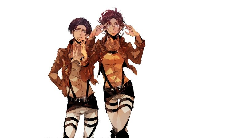 Two Anime Characters — Brown, Neutral, Military Uniforms