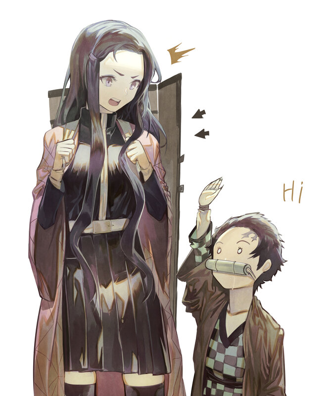Two Anime Characters — Brown, Playful, Child