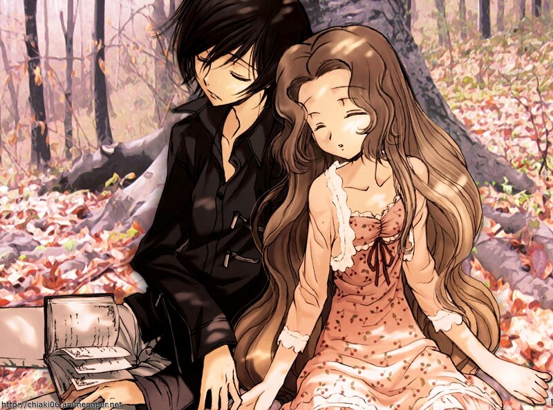 Two Anime Characters — Brown, Serene