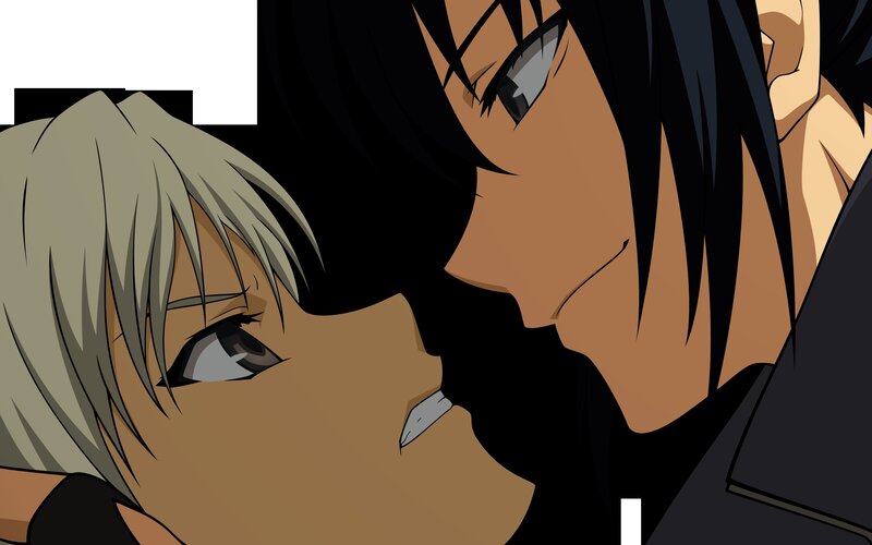 Two Anime Characters Close — Brown