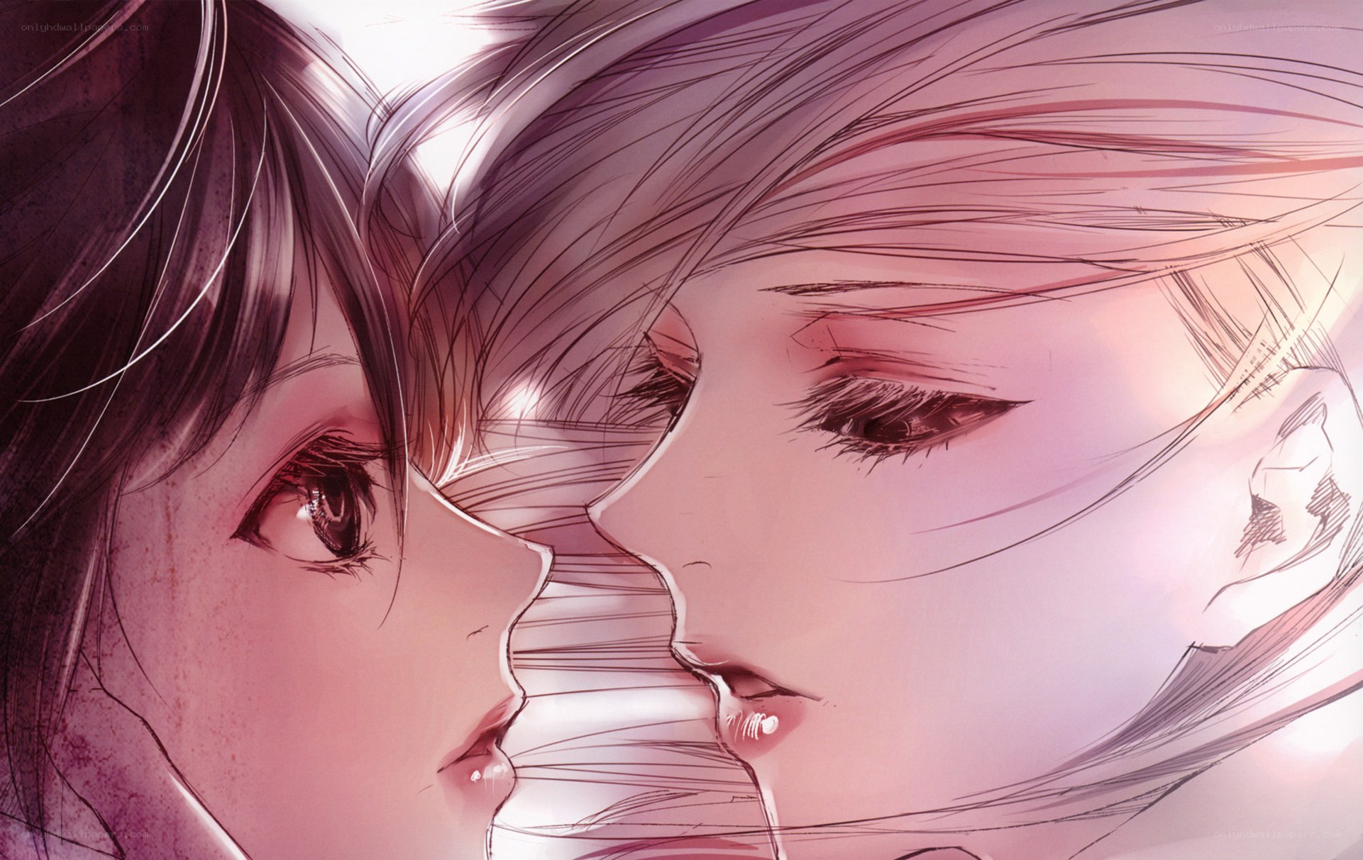 two anime characters close together