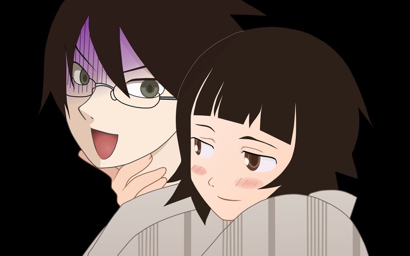 two anime characters close-up