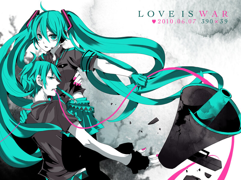Two Anime Characters — Cyan, Dramatic, Megaphone