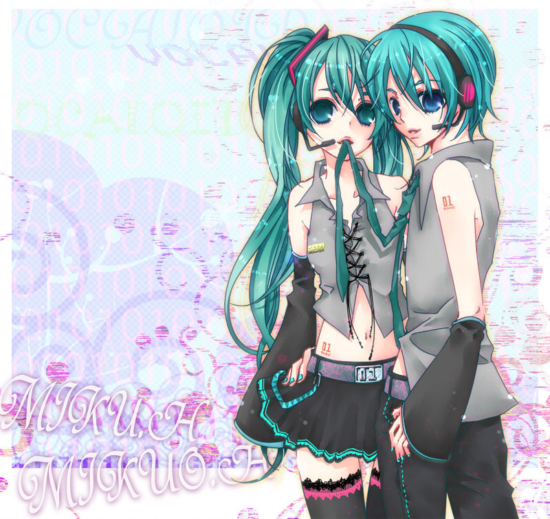 Two Anime Characters — Cyan, Playful