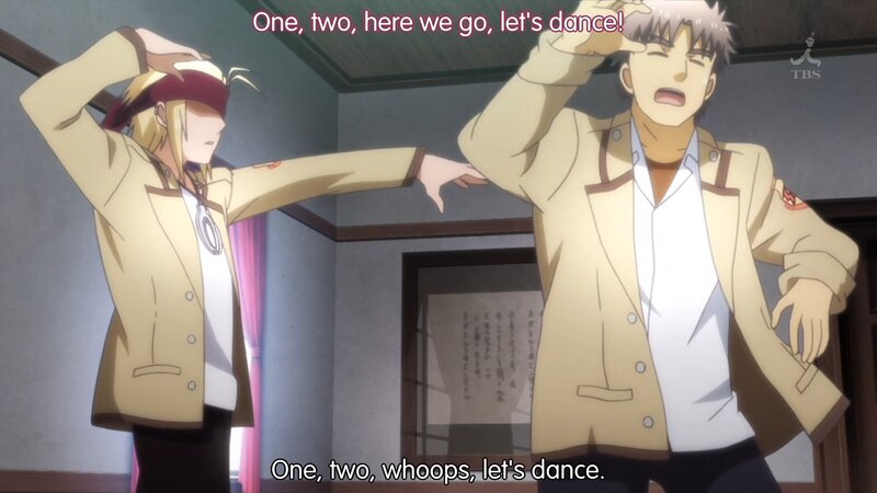 Two Anime Characters Dancing — Beige
