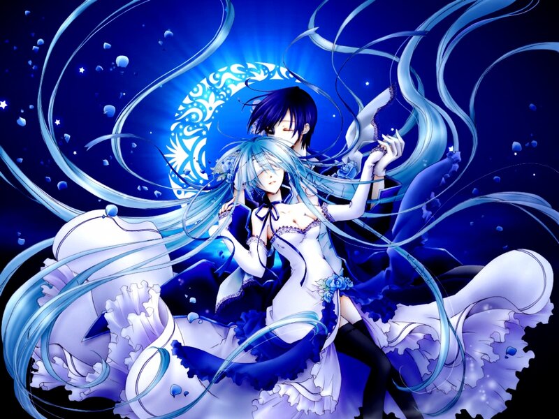Two Anime Characters Dancing — Blue, Dramatic