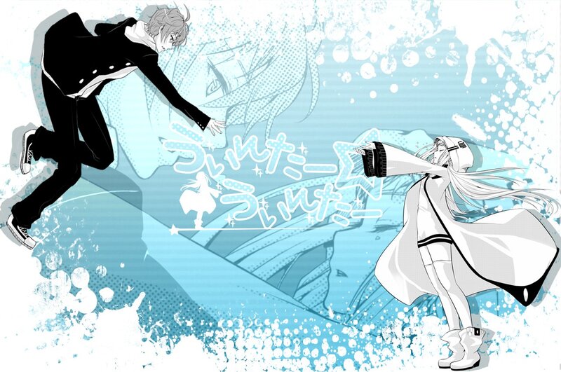 Two Anime Characters Dancing — Blue, Dynamic, Splashes