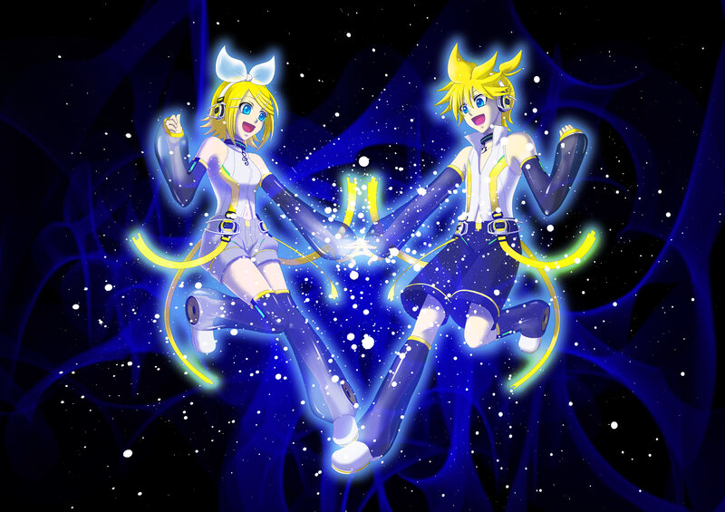Two Anime Characters Dancing — Blue